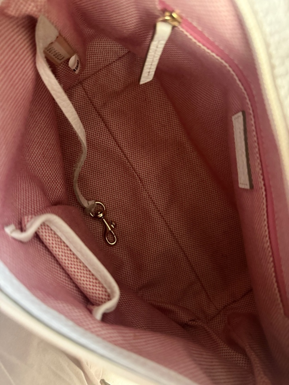 Dooney & Bourke Cream and Gray Pebble-Trim Shoulder Bag VINTAGE☦️👸🏼 - Picture 9 of 10